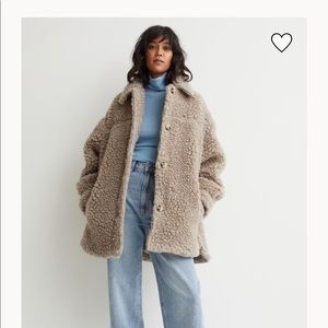 H&M faux shearling shacket- sold out at H&M brand new never worn